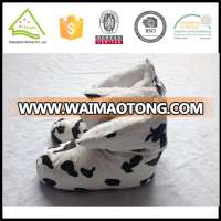 Cow pattern printing children winter warm wool indoor shoes